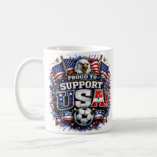 Caneca De Café ORGULHOSO POR APOIAR Torcedor de Futebol dos EUA