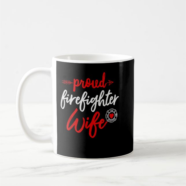 Caneca De Café Orgulhoso presente de esposa de bombeiro O namorad (Esquerda)