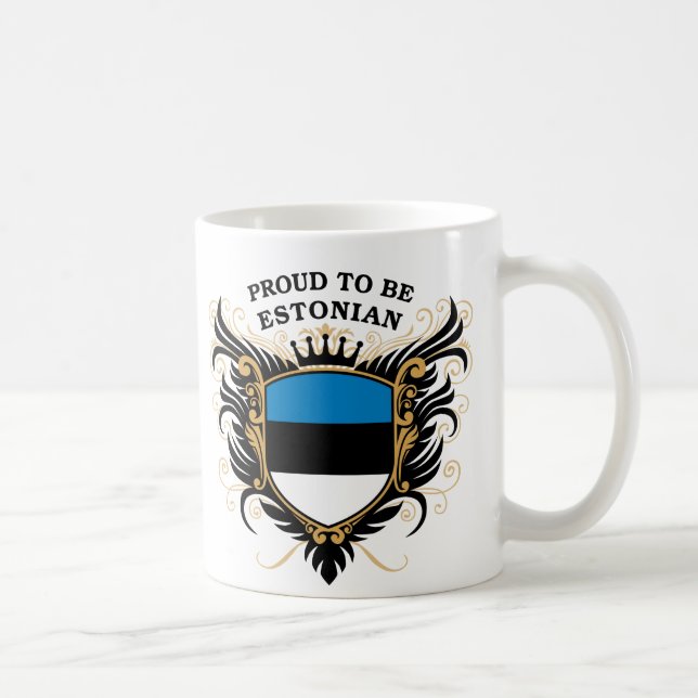Caneca De Café Orgulhoso ser estónio (Direita)