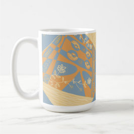 Caneca De Café Origami Chintz (L) Médio Orange Gunmetal Cinza