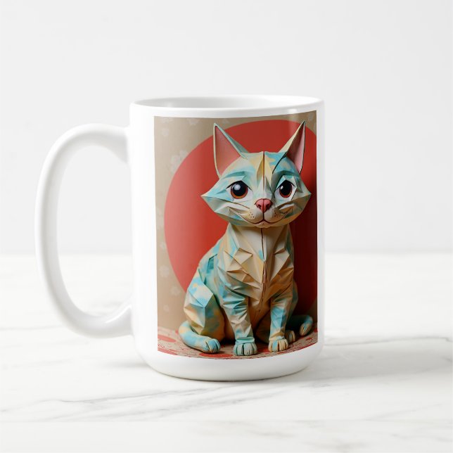 Caneca De Café Origami Paper Cat (Esquerda)