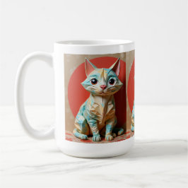 Caneca De Café Origami Paper Cat
