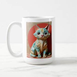 Caneca De Café Origami Paper Cat