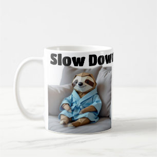 Caneca De Café Origami Sloth "Slow Down"