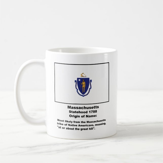 Caneca De Café Origem do nome de Massachusetts (Esquerda)