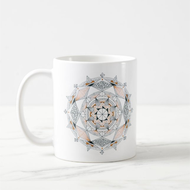 Caneca de Café Original com Design de Mandala 2 la (Esquerda)
