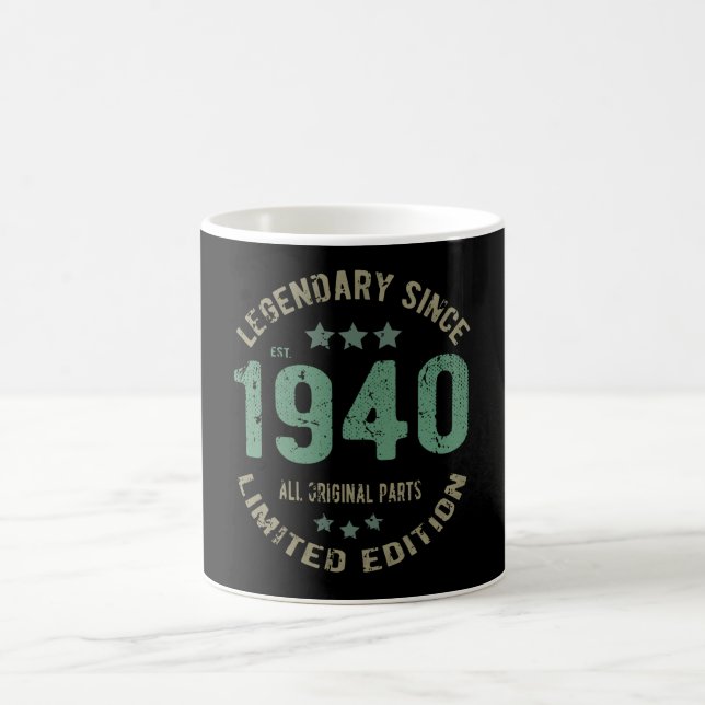 Caneca De Café Original Desde 1940 Presente de Aniversário Lenda  (Centro)