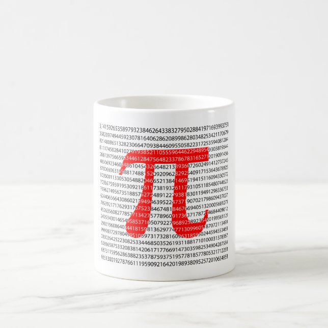 Caneca De Café Original red number pi day mathematical symbol (Centro)