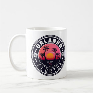 Caneca De Café Orlando Florida Tropical Retro Sunset Souvenir 60