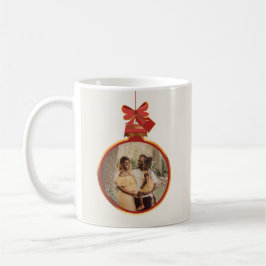 Caneca De Café Ornament Elegante Feliz Natal Foto Dourada