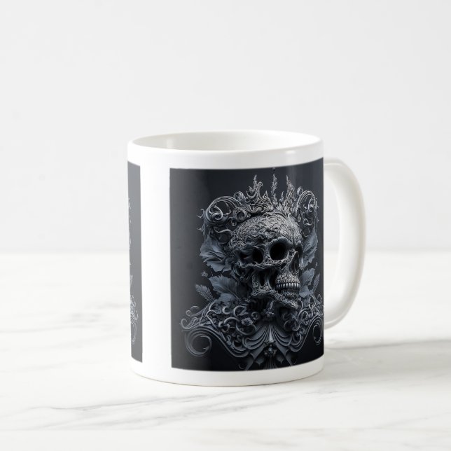 Caneca De Café Ornamentado Skull Classic Mug, 11 oz (Frente Esquerda)
