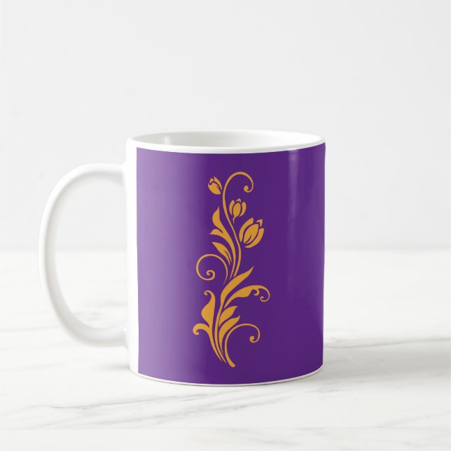 Caneca De Café Ornamental Floral Flower Design  (Esquerda)