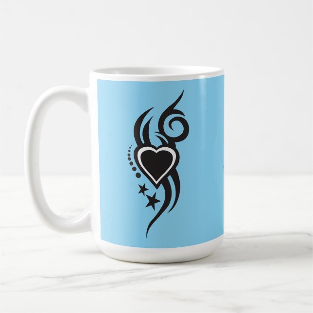Caneca De Café Ornamental Floral Heart Tattoo  (Esquerda)