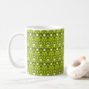 Caneca De Café Ornamento brilhante abstrato verde neon simples