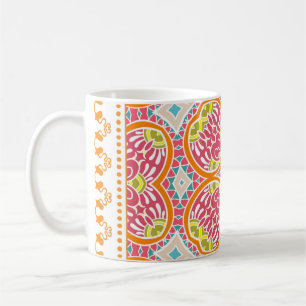 Caneca De Café Ornamento colorido decorativo sobre fundo branco