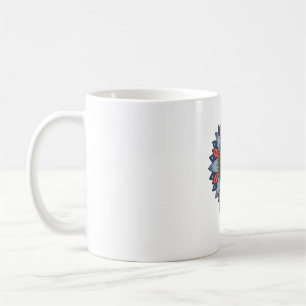 Caneca De Café Ornamento de Girassol de Jeans Patriótico Vintage