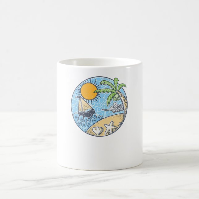 Caneca De Café Ornamento de Verão (Centro)