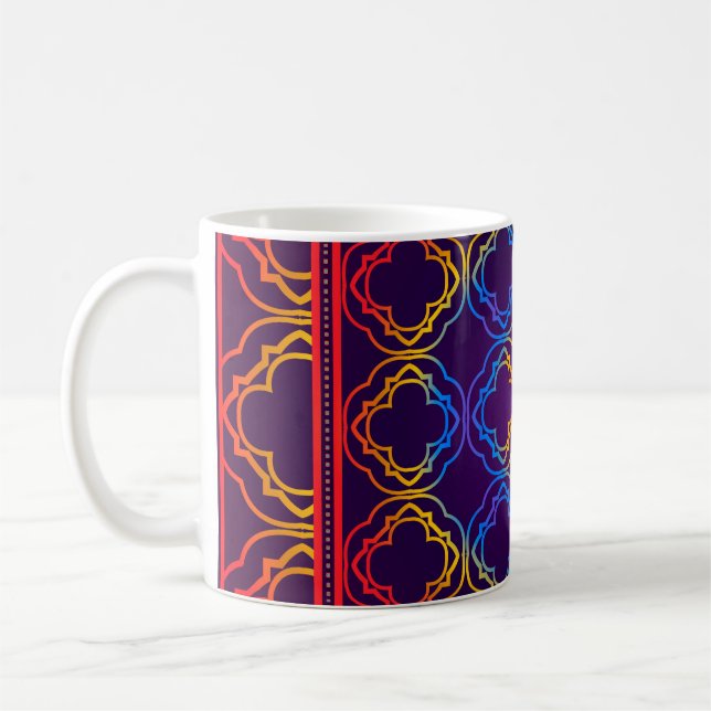Caneca De Café Ornamento Decorativo Com Decoração Geométrica. Sym (Esquerda)