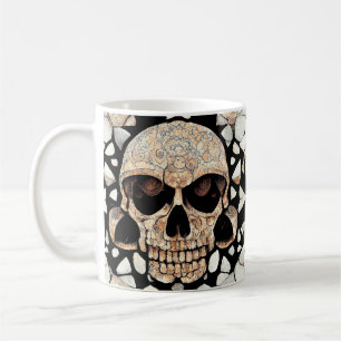 Caneca De Café Ornamento Decorativo Tribal   Arte craniana maia