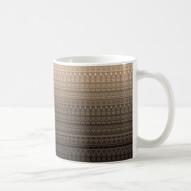 Caneca De Café Ornamento étnico marrom (Direita)