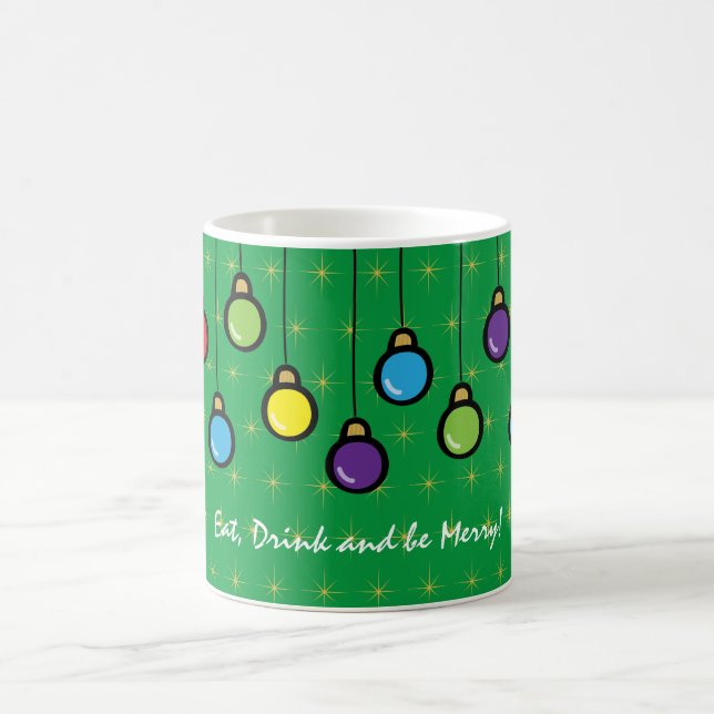 Caneca De Café Ornamento Feliz de Natal Personalizado (Centro)