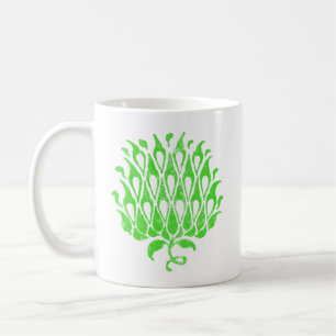 Caneca De Café Ornamento Floral Clássico Ilustração Botânica