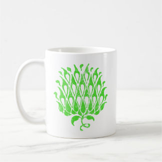 Caneca De Café Ornamento Floral Clássico Ilustração Botânica