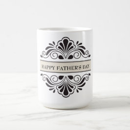 Caneca De Café Ornamento Floral Negro - Dia de os pais Feliz