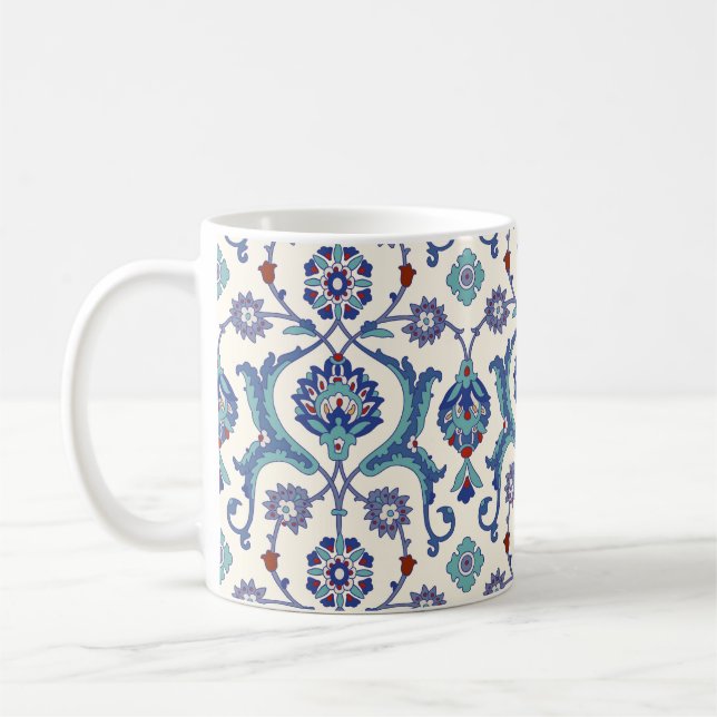 Caneca De Café Ornamento Floral: Padrão Árabe Tradicional. (Esquerda)