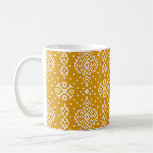 Caneca De Café Ornamento folclórico Ikat - textura étnica.