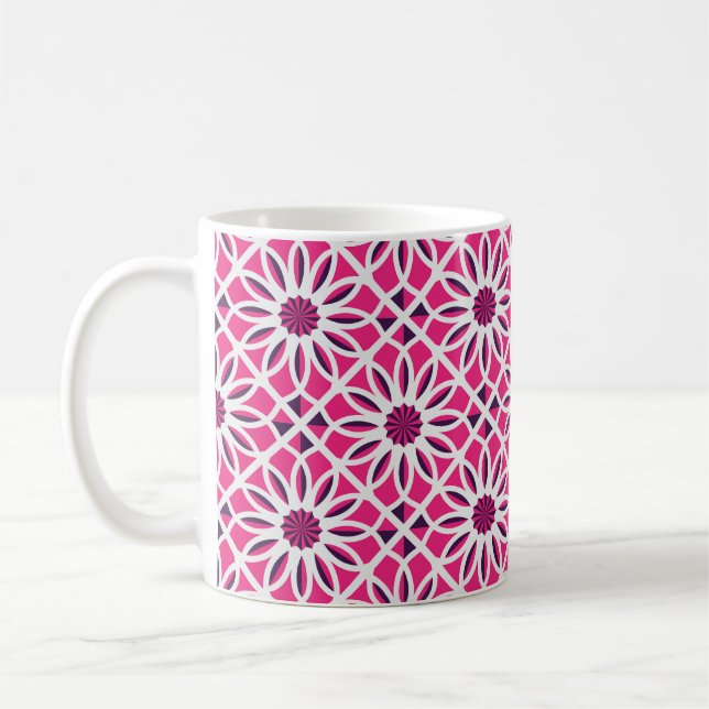 Caneca De Café Ornamento geométrico em árabe: textura perfeita. (Esquerda)
