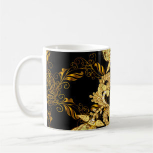Caneca De Café ornamento oriental sem costura no estilo barroco