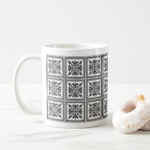 Caneca De Café Ornamento original de arte em cruz negra nacional