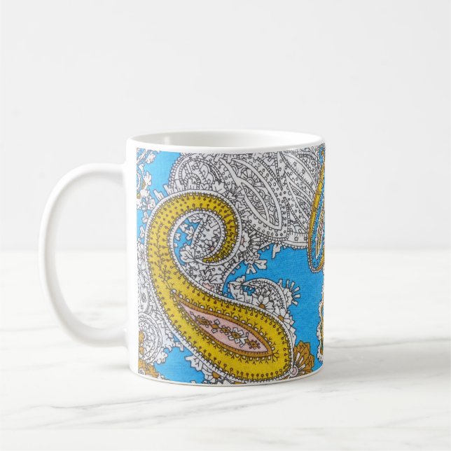 Caneca De Café Ornamento Psicodélico Islâmico Bold Grungy (Esquerda)