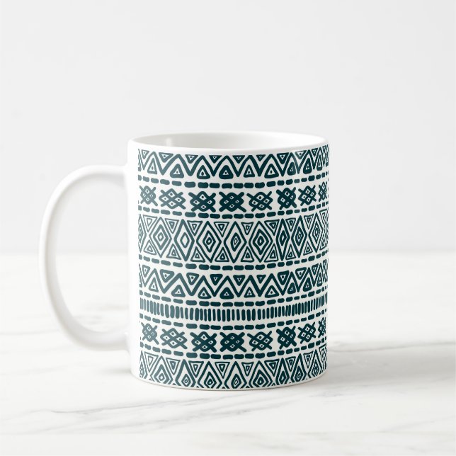 Caneca De Café ornamento tradicional sem costura em folk, estilo  (Esquerda)