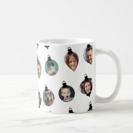 Caneca De Café Ornamentos de Fotos da Família Engraçada de Natal 