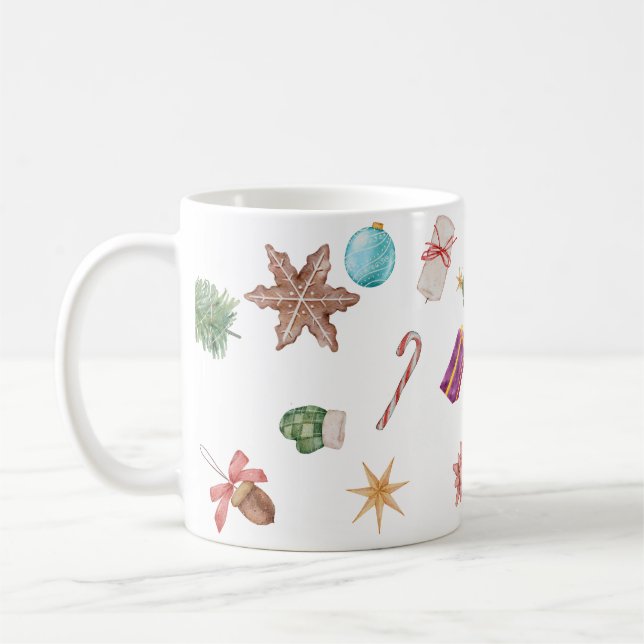 Caneca De Café ornamentos de Natal (Esquerda)