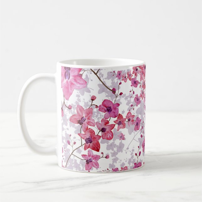 Caneca De Café Orquídea: beleza vermelha singular. (Esquerda)