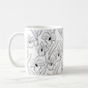 Caneca De Café Orquídea, Cattleya, esboço