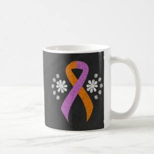 Caneca De Café Orquídea do quadro e fita alaranjada da