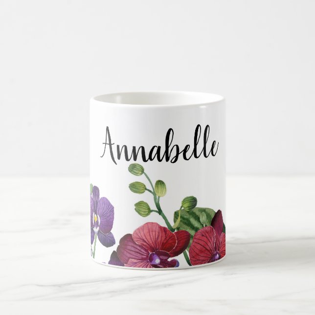 Caneca De Café Orquídea Personalizada Borda Mug (Centro)