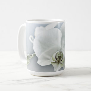 Caneca De Café Orquídea Phalaenopsis Branca