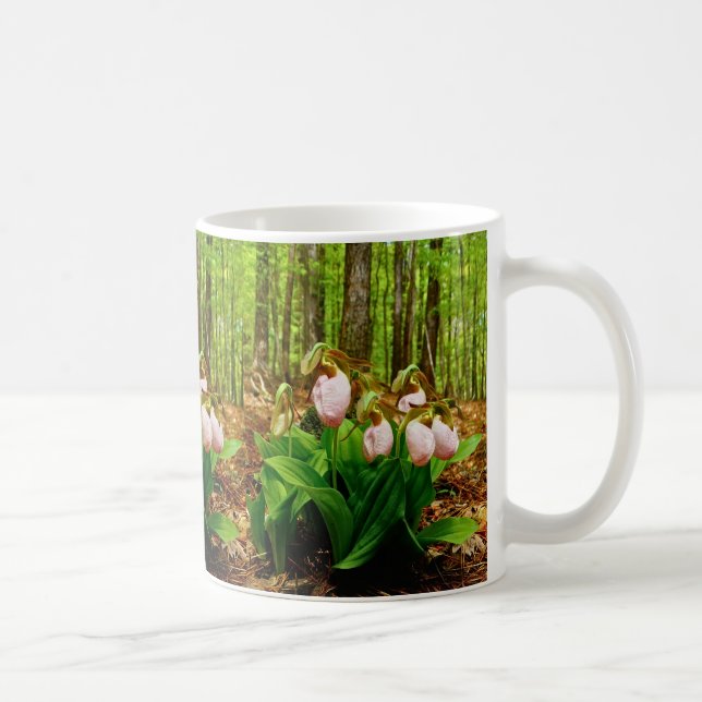 Caneca De Café Orquídea silvestre de Lady Slipper Rosa (Direita)