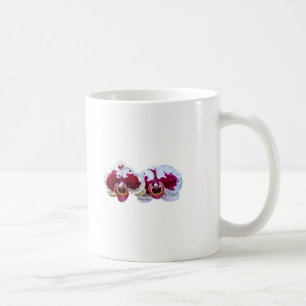 Caneca De Café Orquídeas de Maroon e Phalaenopse Branca Lado a La