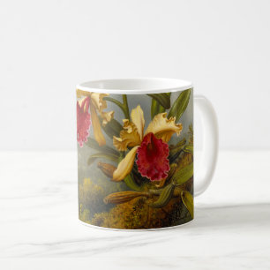 Caneca De Café Orquídeas e Cabeça de Beija-flor