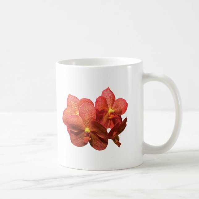 Caneca De Café Orquídeas Laranja Manchadas (Direita)