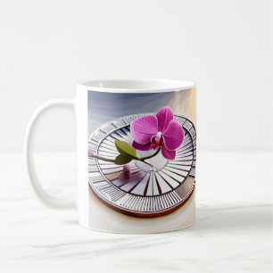 Caneca De Café Orquídeas Rosa Expectativas em Prata