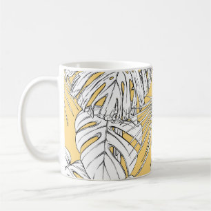 Caneca De Café Orquídeas Tropicais: Gravando Padrão Vintage