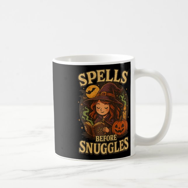 Caneca De Café Ortografia Antes de Espelhar Feitiço De Halloween  (Direita)