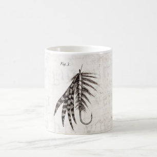 Caneca De Café Os 1800s do vintage que dobram a pesca com mosca